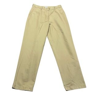 L.L. Bean Women's Tan Straight Leg Pants Plus Size 16 Khaki Chino Business